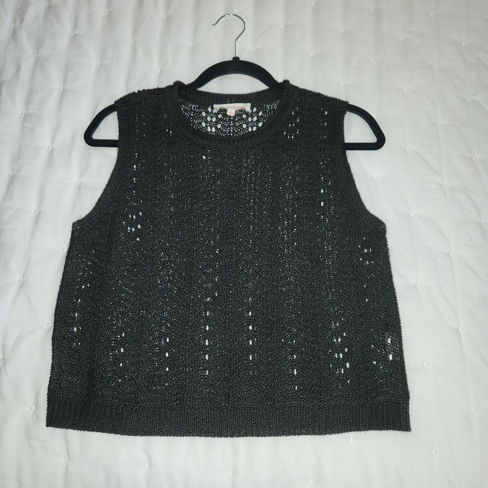 Anthropologie Charcoal Knit Tank Top